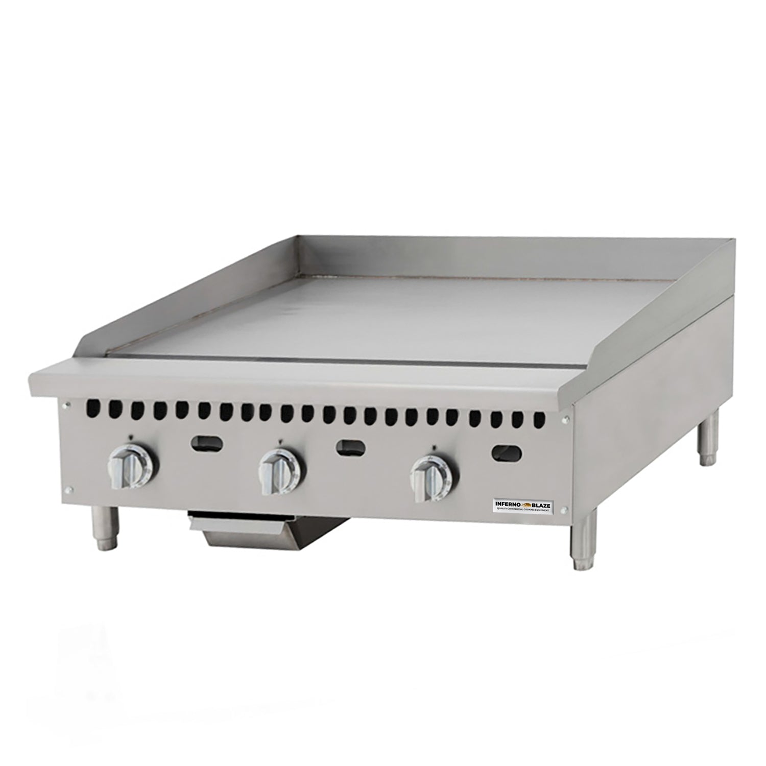 Inferno Blaze Premium IBP-CTG-36T 36" Gas Countertop Griddle with Thermostatic Controls - 75,000 BTU - Kitchen Pro Restaurant Equipment