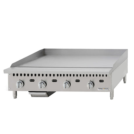 Inferno Blaze Premium IBP-CTG-48T 48" Gas Countertop Griddle with Thermostatic Controls - 100,000 BTU - Kitchen Pro Restaurant Equipment