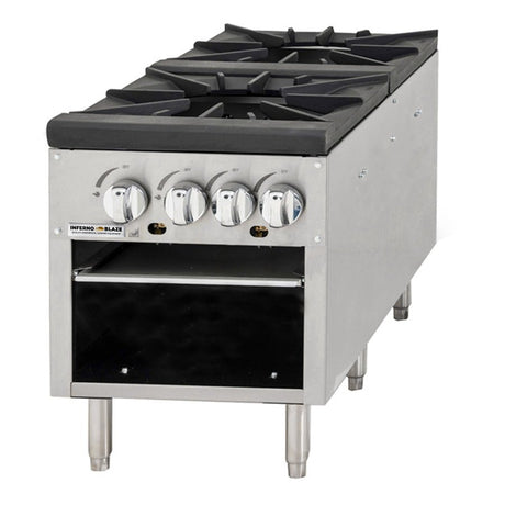 Inferno Blaze Premium IBP-SPR-2 Natural Gas Stock Pot Range 160,000 BTU - Kitchen Pro Restaurant Equipment
