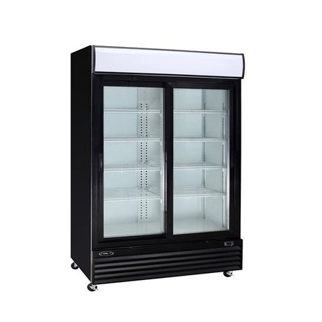 Kool-It KGM-50 53" Black Swing Glass Door Refrigerated Merchandiser with LED Lighting - Kitchen Pro Restaurant Equipment