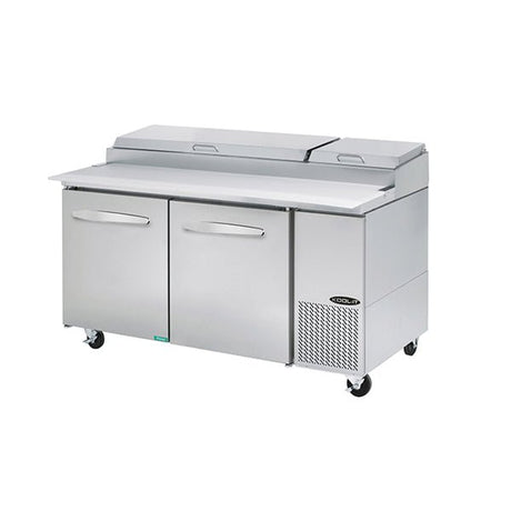 Kool-It KPT-67-2 67" 2-Section Refrigerated Pizza Prep Table - Kitchen Pro Restaurant Equipment
