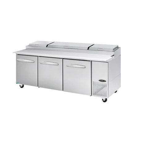 Kool-It KPT-93-3 93" 3-Section Refrigerated Pizza Prep Table - Kitchen Pro Restaurant Equipment
