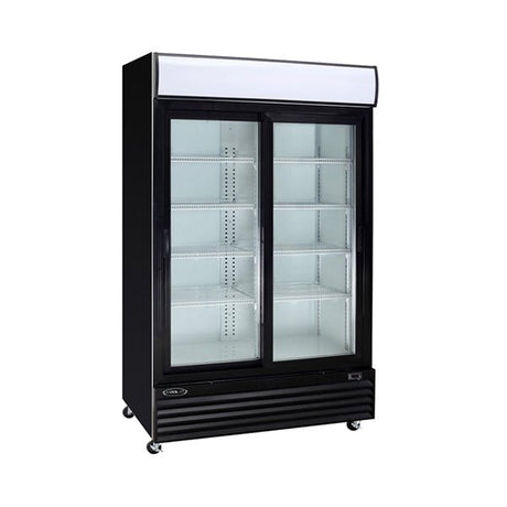 Kool-It KSM-42 53"' Double Sliding Glass Door Refrigerated Merchandiser with LED Lighting - Kitchen Pro Restaurant Equipment