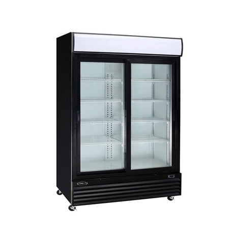 Kool-It KSM-50 52" Double Sliding Glass Door Refrigerated Merchandiser with LED Lighting - Kitchen Pro Restaurant Equipment
