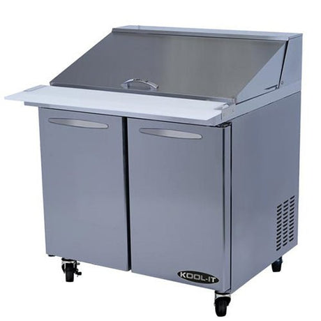 Kool-It KSTM-36-2 36" 2-Section Refrigerated Mega Top Sandwich Prep Table - Kitchen Pro Restaurant Equipment