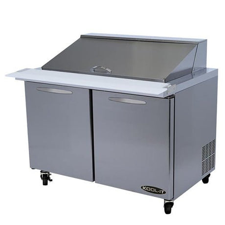 Kool-It KSTM-48-2 48" 2-Section Refrigerated Mega Top Sandwich Prep Table - Kitchen Pro Restaurant Equipment