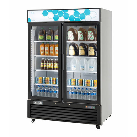 Migali C-49RM-HC 54.4? Two Swing Glass Door Merchandiser Refrigerator – 49 Cu Ft - Kitchen Pro Restaurant Equipment