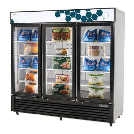 Migali C-72FM-HC 3-Glass Door Merchandiser Freezer 72 Cu Ft - Kitchen Pro Restaurant Equipment