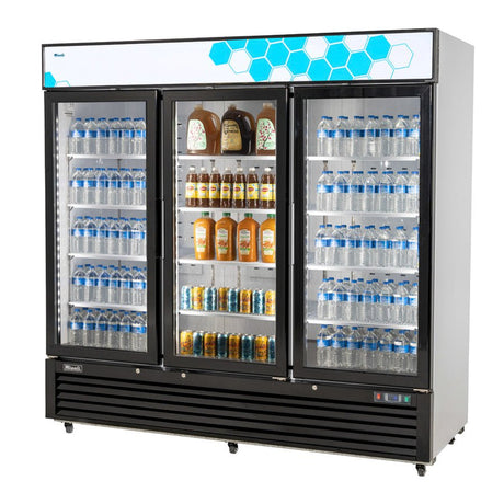 Migali C-72RM-HC 82” Swing Glass Door Merchandiser Refrigerator – 72 Cu Ft - Kitchen Pro Restaurant Equipment