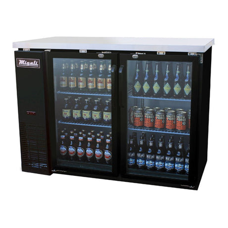 Migali C-BB48G-HC 48.75” Refrigerated Back Bar Cabinet (2) hinged glass doors 11.8 Cu Ft - Kitchen Pro Restaurant Equipment