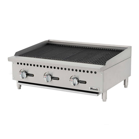 Migali C-CR36 36" Gas Countertop Char-rock Broiler 105,000 BTU - Kitchen Pro Restaurant Equipment