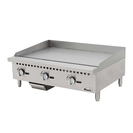Migali C-G36 36" Gas Countertop Griddle with Manual Controls – 90,000 BTU - Kitchen Pro Restaurant Equipment