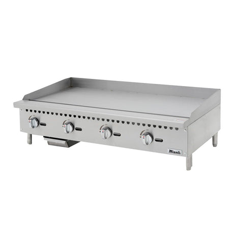 Migali C-G48 48" Gas Countertop Griddle with Manual Controls – 120,000 BTU - Kitchen Pro Restaurant Equipment