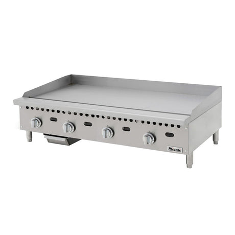 Migali C-G48T 48" Gas Countertop Griddle with Thermostatic Controls - 100,000 BTU - Kitchen Pro Restaurant Equipment