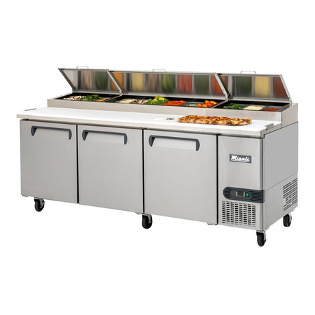 Migali C-PP93-HC 93" Refrigerated Pizza Prep Table 3 Door - Kitchen Pro Restaurant Equipment