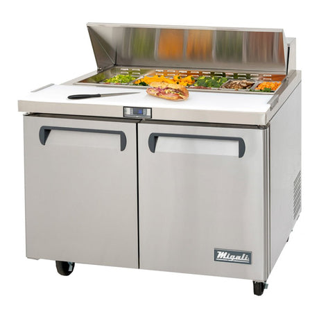 Migali C-SP48-12-HC 48.2” 2-Door Refrigerated Sandwich Prep Table – 12 Cu Ft - Kitchen Pro Restaurant Equipment