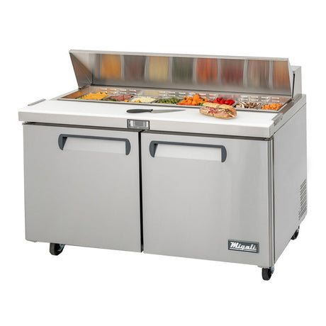 Migali C-SP60-16-HC 60.2” 2-Door Refrigerated Sandwich Prep Table – 18.2 Cu Ft - Kitchen Pro Restaurant Equipment