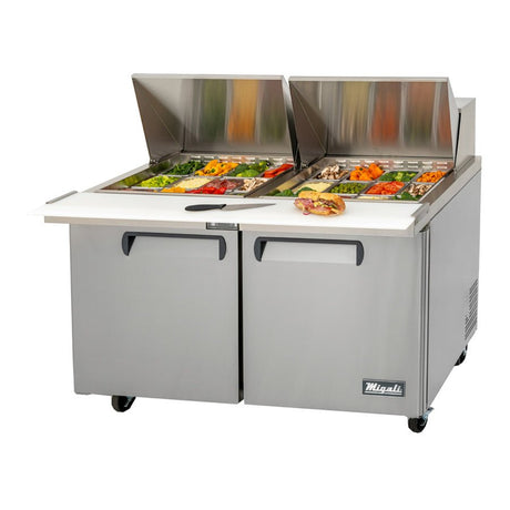 Migali C-SP60-24BT-HC 60.2” 2-Door Refrigerated Sandwich Prep Table – 18.2 Cu Ft - Kitchen Pro Restaurant Equipment