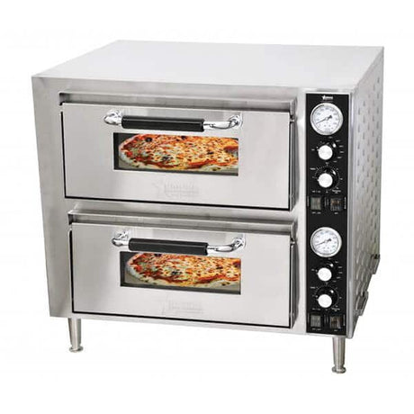 Omcan 39580 18" Commercial Double Deck Countertop Pizza Oven - 240V, 3200W - Kitchen Pro Restaurant Equipment