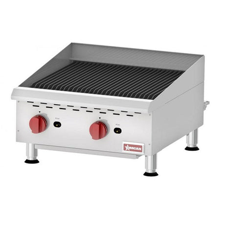 Omcan 43727 Countertop Radiant Gas 2 Burner Charbroiler - Kitchen Pro Restaurant Equipment