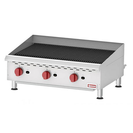 Omcan 43728 36" Gas Countertop Radiant Charbroiler - 120,000 BTU - Kitchen Pro Restaurant Equipment