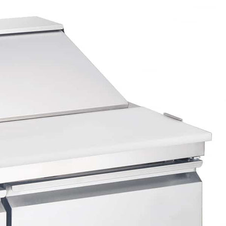 Omcan 50048 70" 3 Door Stainless Steel Refrigerated Sandwich Prep Table - 15.5 Cu Ft - Kitchen Pro Restaurant Equipment
