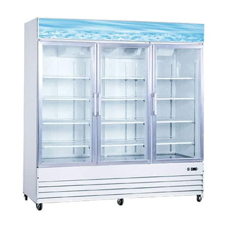 Omcan 50052 78" Swing Glass Door Merchandiser Refrigerator - 53 Cu Ft - Kitchen Pro Restaurant Equipment