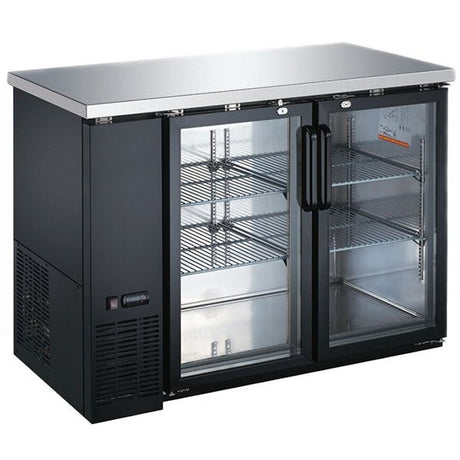 Omcan 50058 49" Glass Door Back Bar Refrigerator - 11.8 Cu Ft - Kitchen Pro Restaurant Equipment