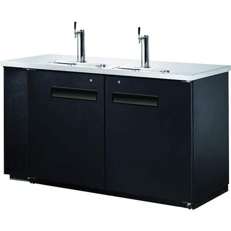 Omcan 50064 Kegerator 60" 2 Towers 2 Taps Beer Dispenser (2) 1/2 Keg Capacity - Kitchen Pro Restaurant Equipment