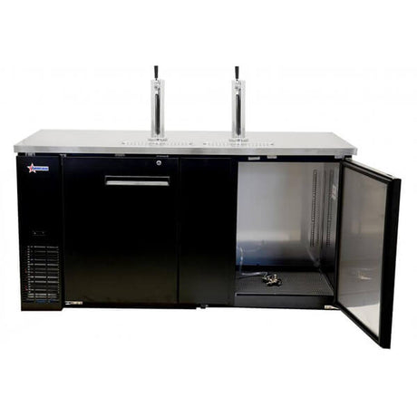 Omcan 50068 Kegerator 69" 2 Towers 2 Taps Beer Dispenser (3) 1/2 Keg Capacity - Kitchen Pro Restaurant Equipment