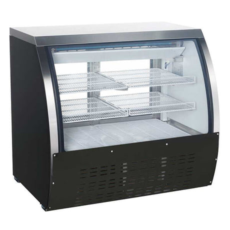 Omcan 50077 47" Black Curved Glass Refrigerated Deli Case - Kitchen Pro Restaurant Equipment