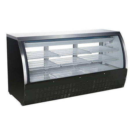 Omcan 50078 82" Black Curved Glass Refrigerated Deli Case - Kitchen Pro Restaurant Equipment