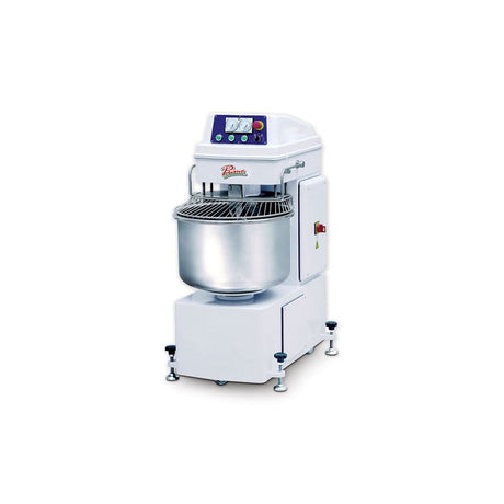 Primo PSM-60E 126 Quart Commercial Freestanding Twin Motor Dough and Flour Spiral Mixer with Timer 208V, 3-ph - Kitchen Pro Restaurant Equipment