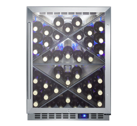Summit SCR611GLOSX 24" One Section Wine Cooler (1) Zone - 40 Bottle Capacity, 115v - Kitchen Pro Restaurant Equipment