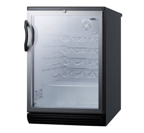 Summit SWC6GBL 24" One Section Wine Cooler (1) Zone, 36 Bottle Capacity, 115v - Kitchen Pro Restaurant Equipment