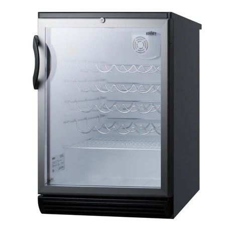 Summit SWC6GBLBI 24" Built In One Section Wine Cooler with (1) Zone, 36 Bottle Capacity, 115v - Kitchen Pro Restaurant Equipment
