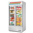 True GDM-35F-TSL01 39 1/2" Two Section Display Freezer With Swing Doors - Bottom Mount Compressor, White, 115v - Kitchen Pro Restaurant Equipment
