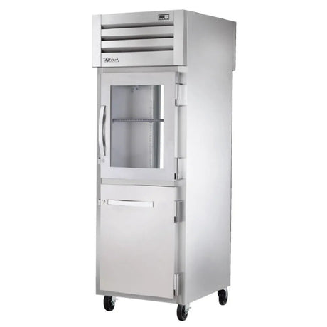 True STG1RPT-1HG/1HS-1G-HC 27 1/4" One Section Pass Thru Refrigerator, (1) Glass Door, (1) Solid Door, Right Hinge, 115v - Kitchen Pro Restaurant Equipment