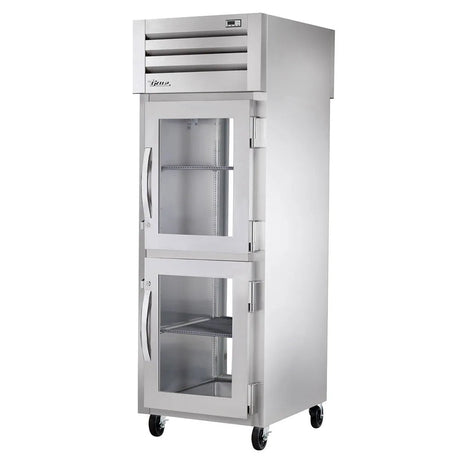 True STG1RPT-2HG-1G-HC 27 1/2" One Section Pass Thru Refrigerator, (2) Right Hinge Glass Doors, 115v - Kitchen Pro Restaurant Equipment