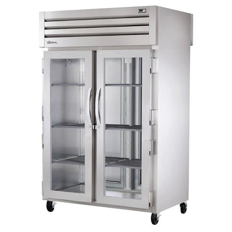 True STG2RPT-2G-2S-HC 52 3/5" Two Section Pass Thru Refrigerator, (2) Left/Right Hinge Glass Doors, 115v - Kitchen Pro Restaurant Equipment