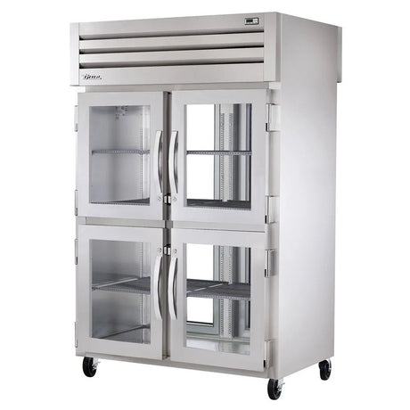 True STG2RPT-4HG-2G-HC 52 3/5" Two Section Pass Thru Refrigerator, (4) Left/Right Hinge Glass Doors, 115v - Kitchen Pro Restaurant Equipment
