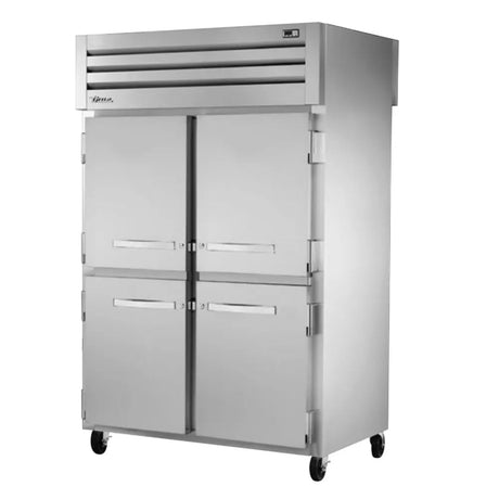 True STG2RPT-4HS-2S-HC 52 3/5" Two Section Pass Thru Refrigerator, (4) Left/Right Hinge Solid Doors, 115v - Kitchen Pro Restaurant Equipment