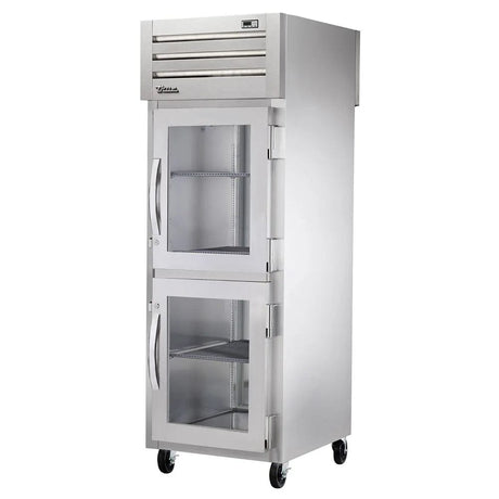 True STR1RPT-2HG-1S-HC 27 1/2" One Section Pass Thru Refrigerator, (2) Right Hinge Glass Doors, 115v - Kitchen Pro Restaurant Equipment
