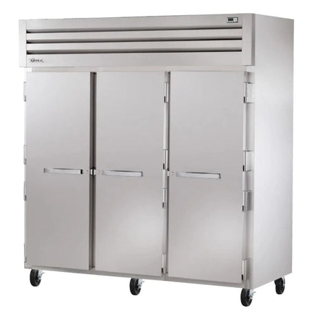 True STR3F-3S 78" Three Section Reach In Freezer, (3) Solid Door, 208-230v - Kitchen Pro Restaurant Equipment