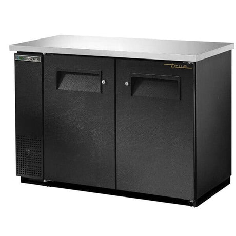 True TBB-24-48-HC Back Bar Refrigerator 2 Solid Doors 49 inch Black - Kitchen Pro Restaurant Equipment