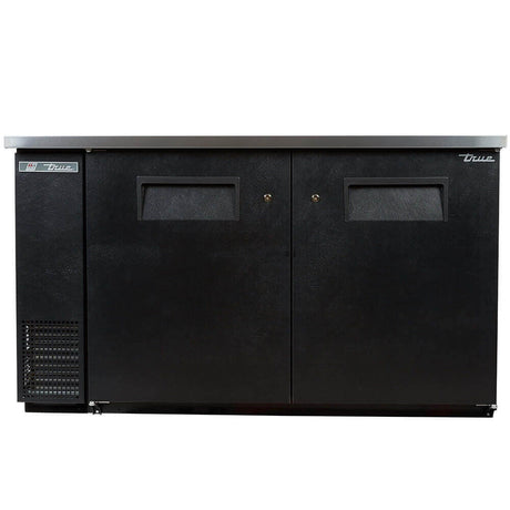 True® TBB-24-60-HC Black Two Section Back Bar Cooler (72) 6-Packs or 3 Keg Capacity 60" - Kitchen Pro Restaurant Equipment