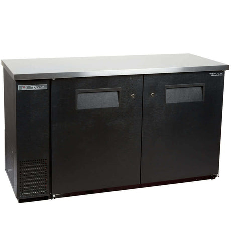 True® TBB-24-60-HC Black Two Section Back Bar Cooler (72) 6-Packs or 3 Keg Capacity 60" - Kitchen Pro Restaurant Equipment