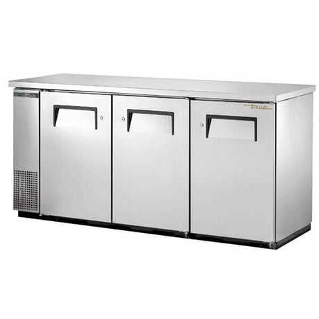 True TBB-24-72-S-HC Back Bar Refrigerator 3 Solid Doors 73 inch Silver - Kitchen Pro Restaurant Equipment