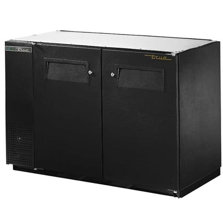 True TBB-24GAL-48-HC Back Bar Refrigerator 2 Solid Doors Galvanized Top 48 inch Black - Kitchen Pro Restaurant Equipment