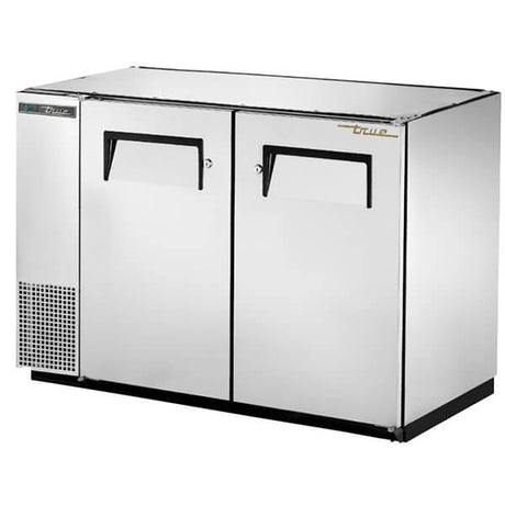 True TBB-24GAL-48-S-HC Back Bar Refrigerator 2 Solid Doors Galvanized Top 48 inch Silver - Kitchen Pro Restaurant Equipment